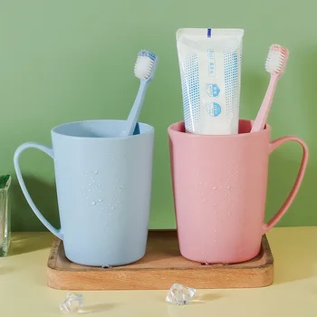 Zosilnené Plastové Štetcov Pohár s Rukoväť jednofarebné Jednoduché Kefka Cup Domov Kúpeľňa Štetcov Obrázok